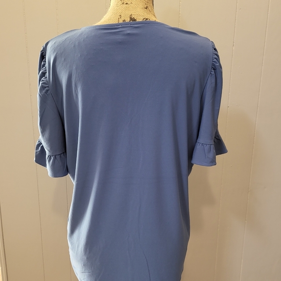 ANNE KLEIN BLUE DRESS BLOUSE - Picture 3 of 7